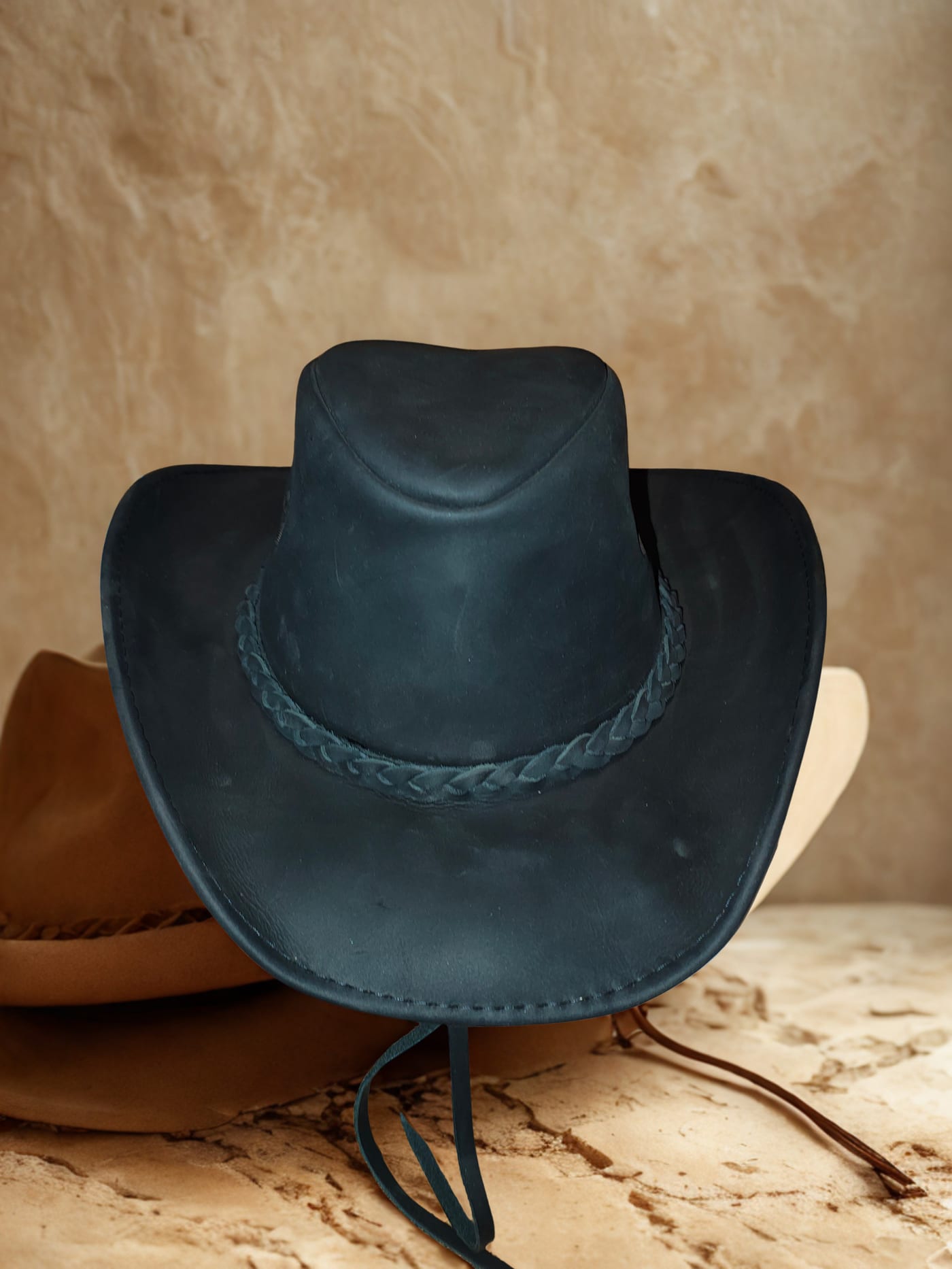 Sombrero de Piel Negro - Negro
